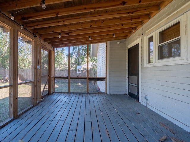 view of unfurnished sunroom