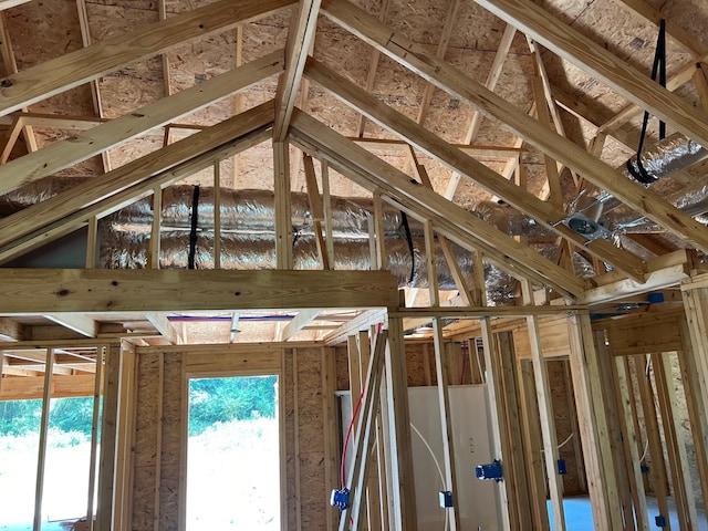 view of unfinished attic