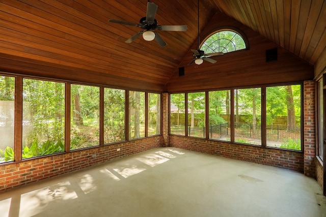 4849 Oak Arbor Dr, Valdosta, GA 31602 - unfurnished sunroom featuring a ceiling fan and lofted ceiling