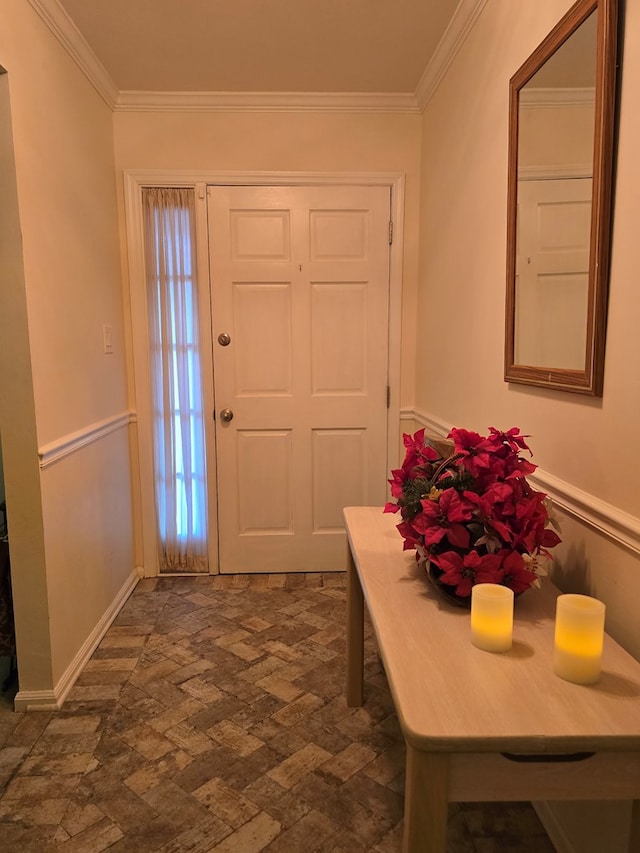 foyer with ornamental molding