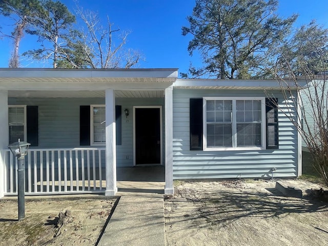 view of front of home with a porch