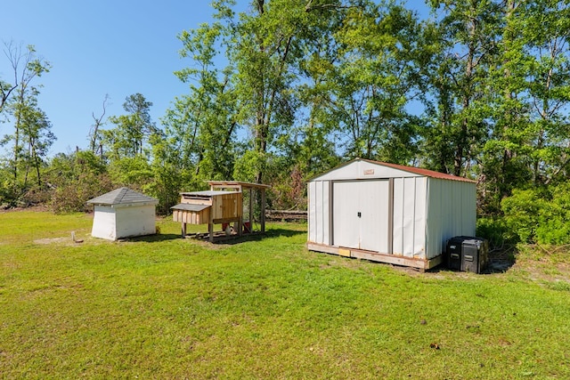 view of shed