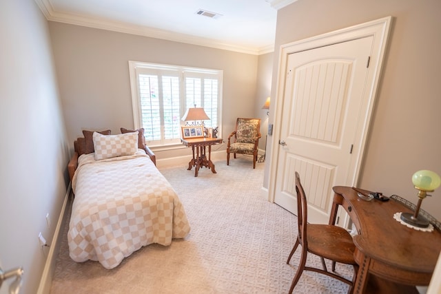 4059 Live Oaks Cir, Valdosta, GA 31601 - bedroom with ornamental molding and light colored carpet
