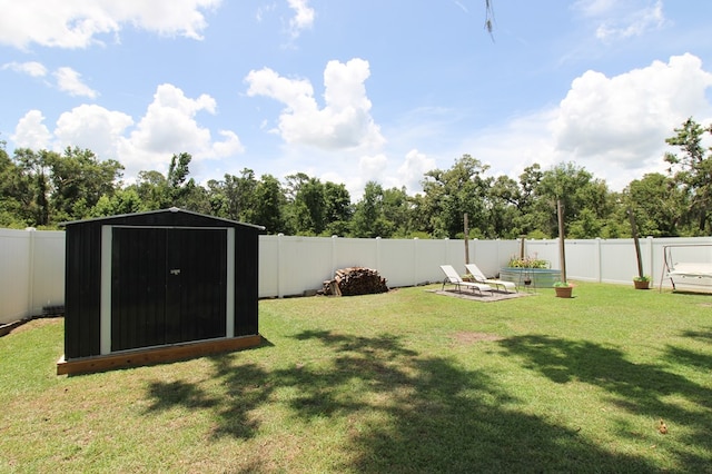 5300 Hidden Oaks Blvd, Lake Park, GA 31636 - fenced backyard with a storage unit