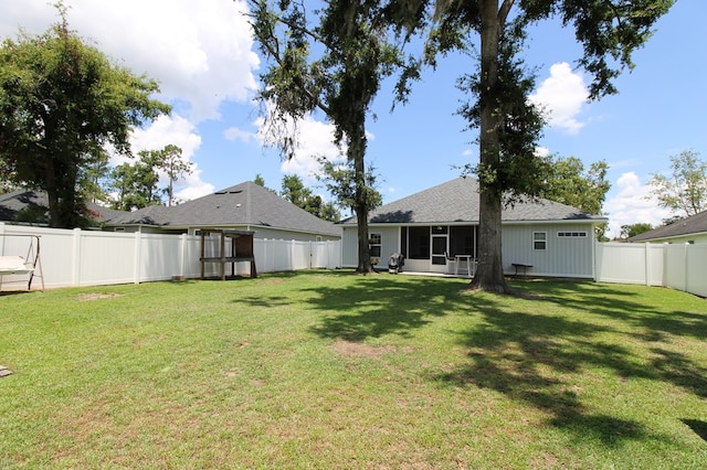 5300 Hidden Oaks Blvd, Lake Park, GA 31636 - fenced backyard featuring a sunroom