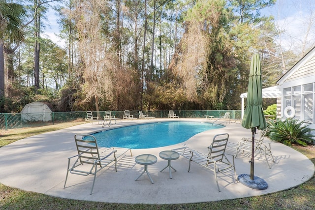 view of pool featuring a patio area