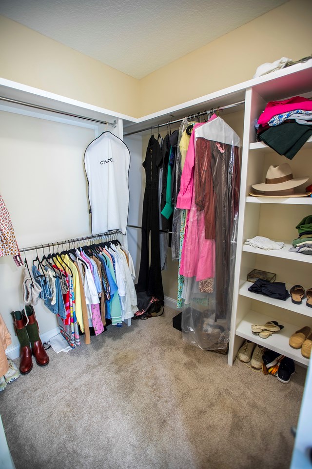 spacious closet with carpet floors