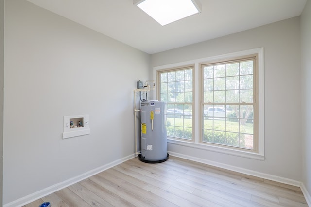 utility room with electric water heater