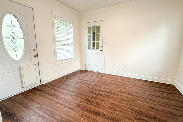 17 Ard Rd, Ray City, GA 31645 - foyer entrance with dark wood-style flooring, ornamental molding, and baseboards