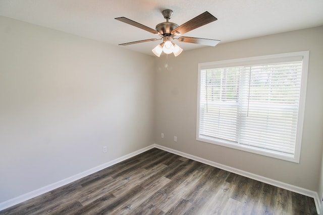 593 Jamar Trl, Quitman, GA 31643 - unfurnished room with baseboards, dark wood-style floors, and ceiling fan