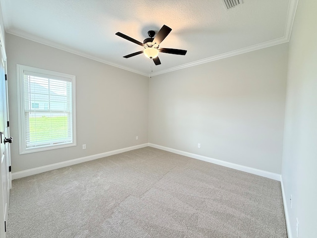 4965 Hatfield Cir, Hahira, GA 31632 - carpeted empty room featuring crown molding, baseboards, and a ceiling fan