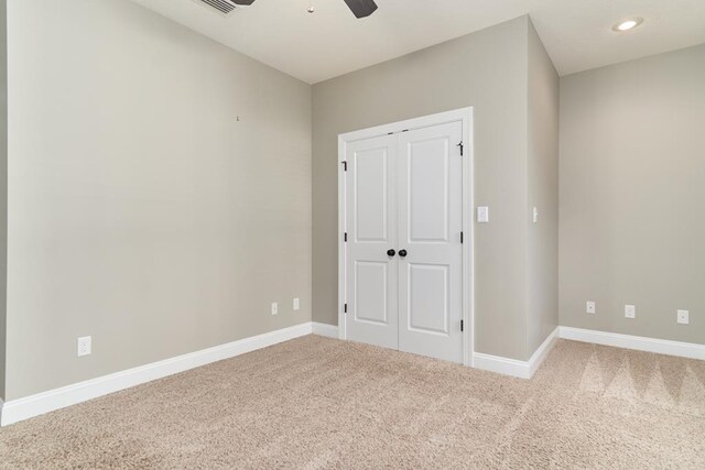 5527 School House Pond Rd, Lake Park, GA 31636 - unfurnished bedroom featuring carpet floors, baseboards, ceiling fan, a closet, and recessed lighting