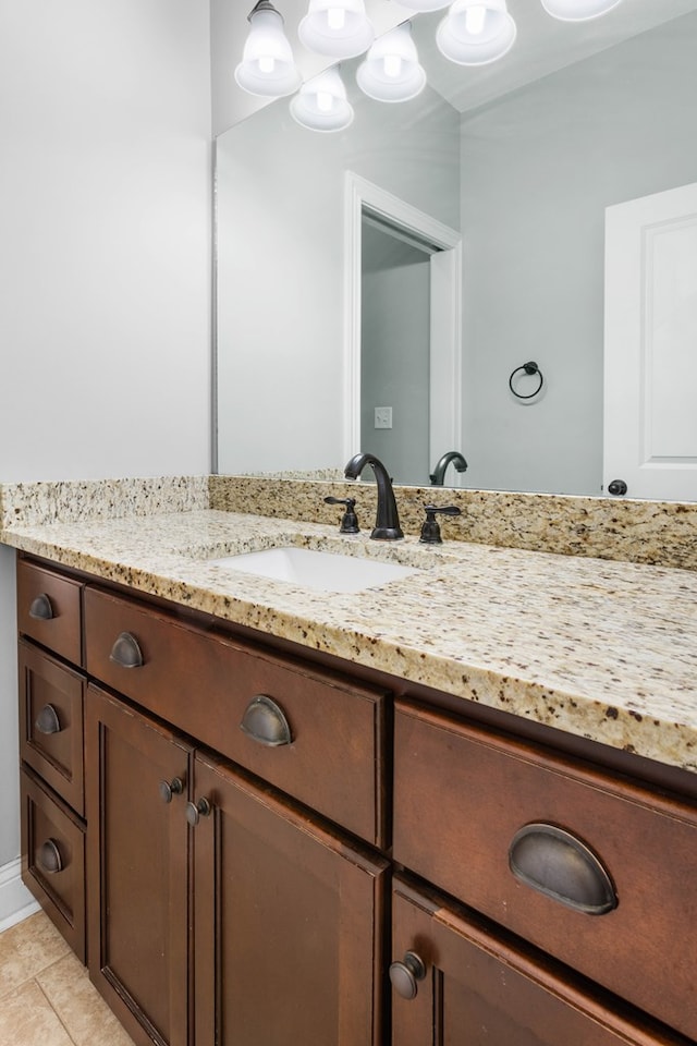 bathroom featuring vanity and tile patterned floors