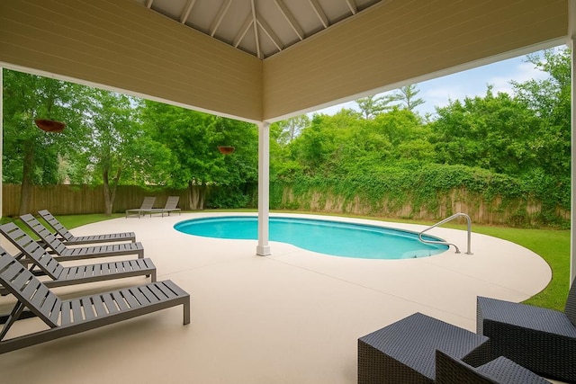 103 W Moore St, Valdosta, GA 31602 - view of swimming pool with a patio, a fenced backyard, and view of scattered trees