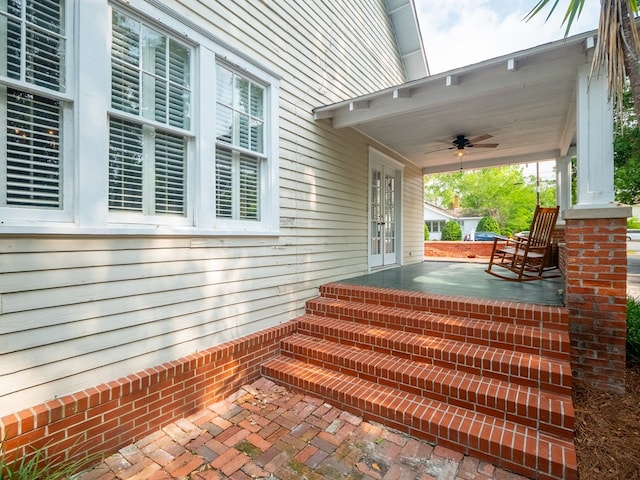 103 W Moore St, Valdosta, GA 31602 - porch with french doors and a ceiling fan
