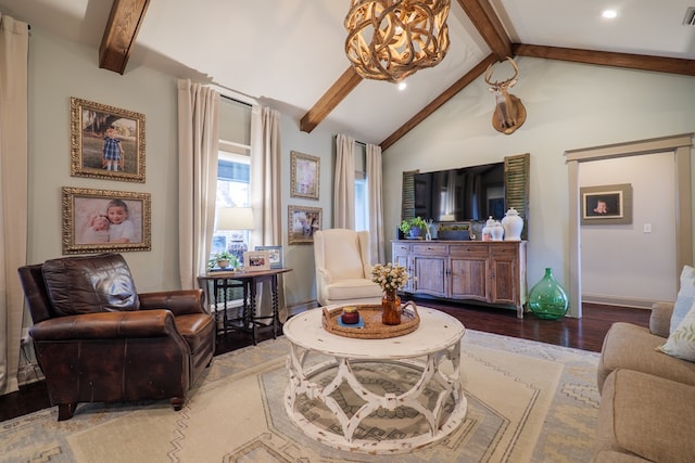 7351 Woodbend Trl, Hahira, GA 31632 - living room featuring a chandelier, wood finished floors, and recessed lighting