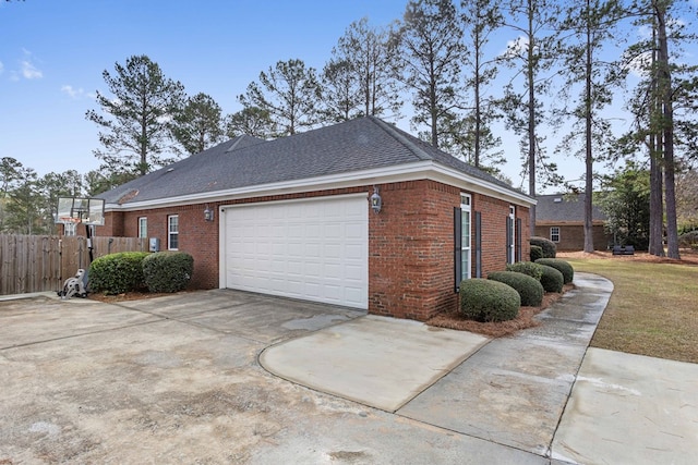 view of home's exterior with a garage