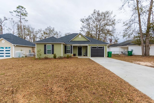 ranch-style home with a garage