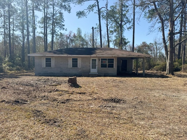 view of single story home