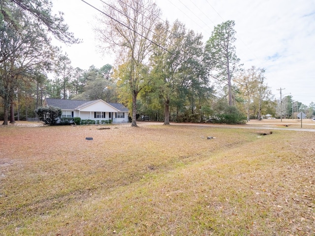 view of yard with a porch