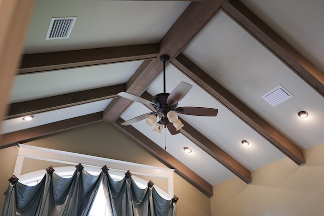 interior details featuring ceiling fan