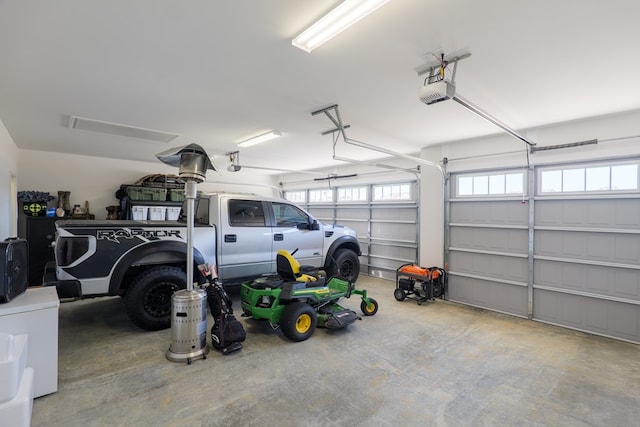 garage with fridge