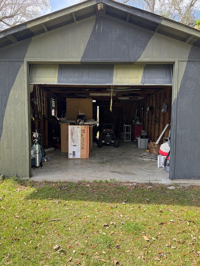 view of garage