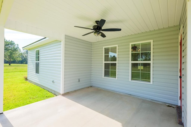 view of patio / terrace with ceiling fan