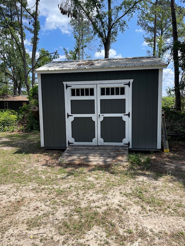 view of shed