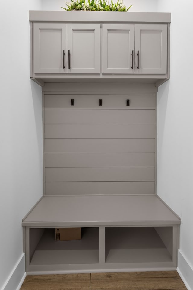 mudroom featuring hardwood / wood-style flooring