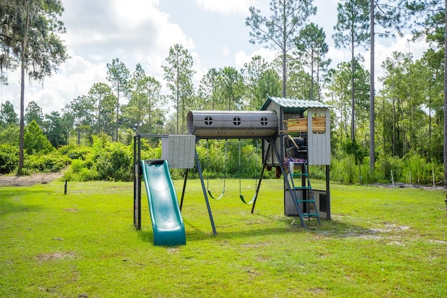 view of play area featuring a yard