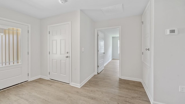 foyer featuring light hardwood / wood-style floors