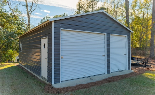 view of outdoor structure featuring a garage