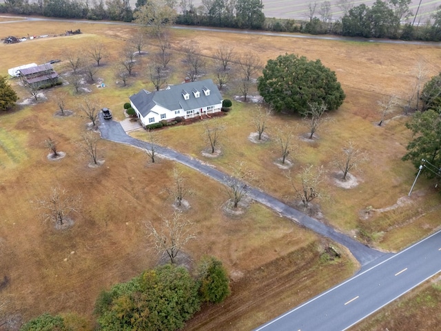 aerial view with a rural view