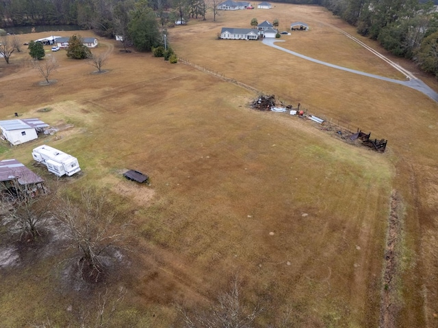 aerial view with a rural view