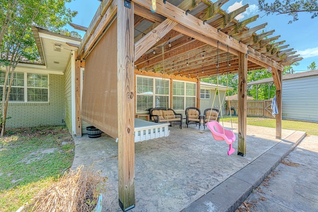 view of patio / terrace with fence