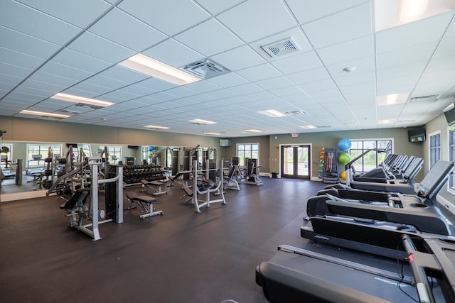 3902 Island Creek Rd, Valdosta, GA 31601 - workout area with a paneled ceiling