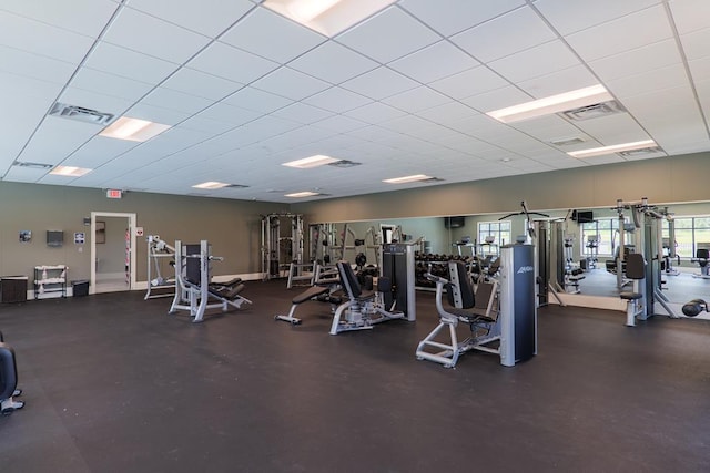 3902 Island Creek Rd, Valdosta, GA 31601 - exercise room with a drop ceiling