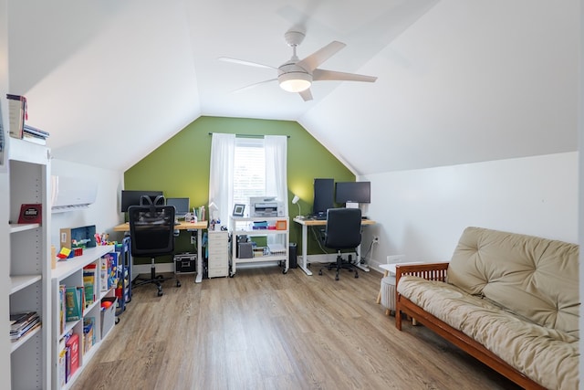4310 Old Quitman Hwy, Valdosta, GA 31601 - office with wood finished floors, a ceiling fan, and lofted ceiling