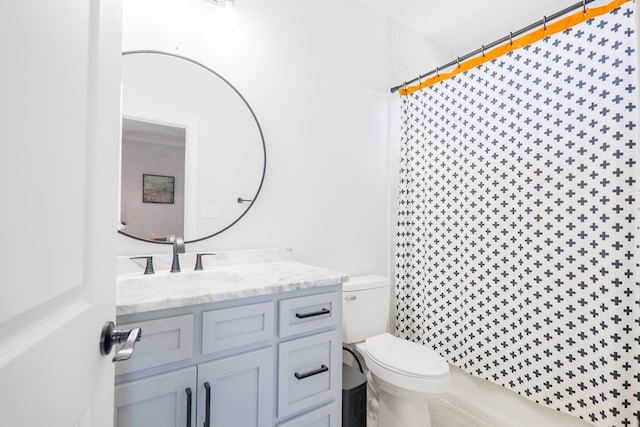 4310 Old Quitman Hwy, Valdosta, GA 31601 - bathroom with toilet, vanity, and a shower with shower curtain