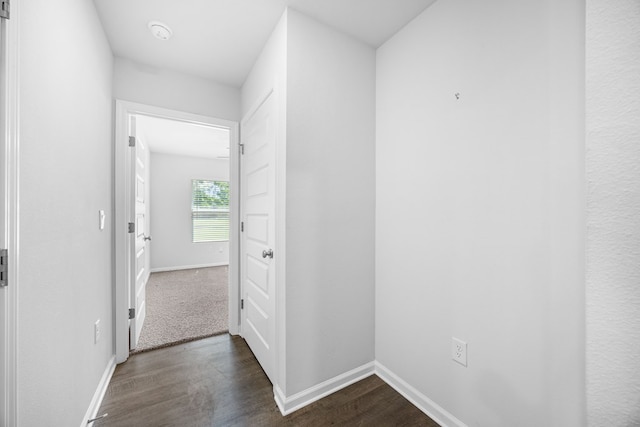 3638 Seedling Ln, Valdosta, GA 31601 - hallway featuring dark wood-type flooring and baseboards