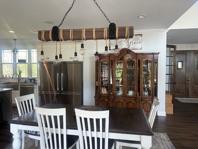 35 Tyler Rd, Naylor, GA 31641 - dining room with dark wood-style floors, recessed lighting, and ornamental molding