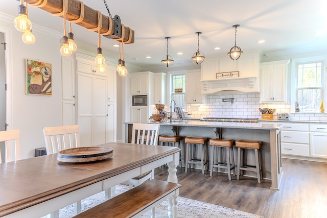 35 Tyler Rd, Naylor, GA 31641 - dining room featuring healthy amount of natural light, ornamental molding, dark wood-style floors, and recessed lighting