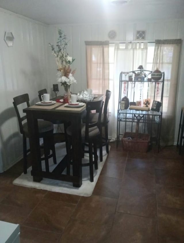 view of tiled dining space