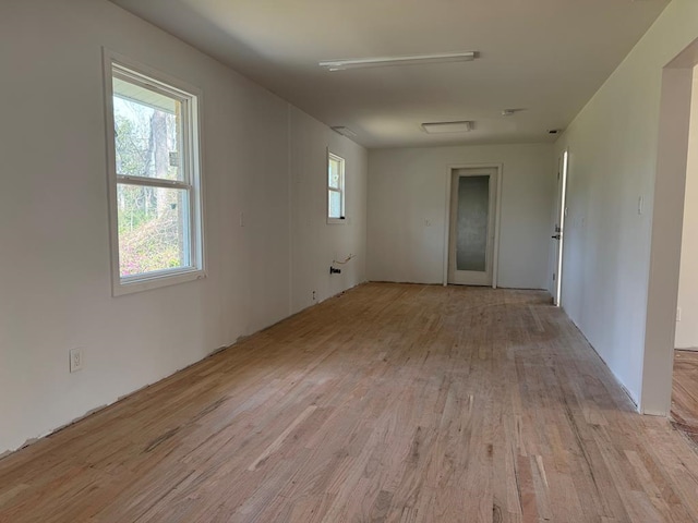 empty room featuring light wood finished floors