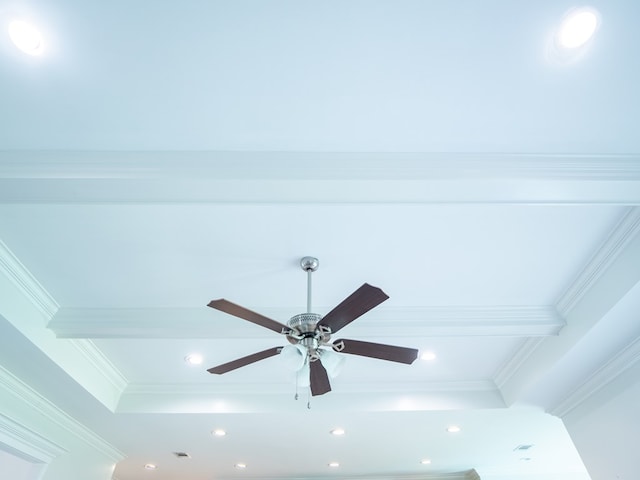 3956 Crusader Ct, Valdosta, GA 31605 - detailed view of crown molding, recessed lighting, and beam ceiling