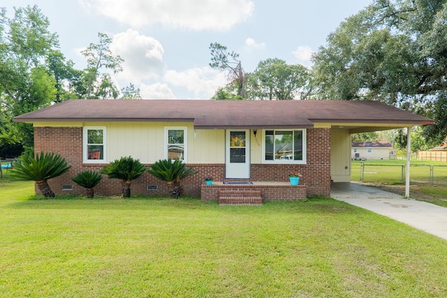 5209 Sequani Cir, Lake Park, GA 31636 - ranch-style home featuring brick siding, driveway, crawl space, and a carport