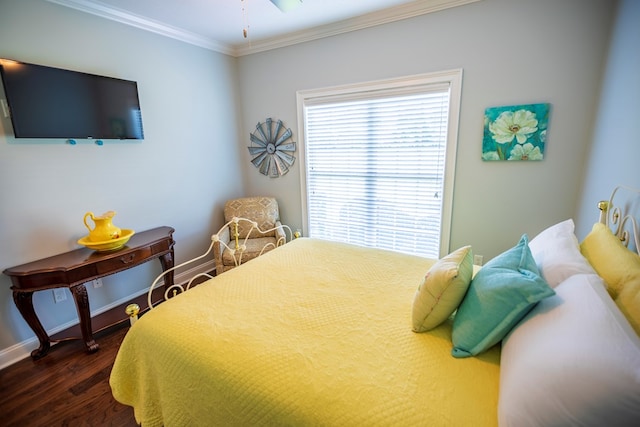 5643 Timberwind Cir, Lake Park, GA 31636 - bedroom with crown molding, dark wood-style floors, and baseboards