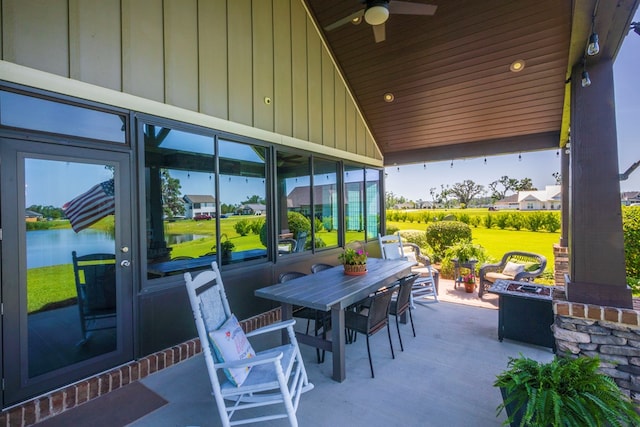 5643 Timberwind Cir, Lake Park, GA 31636 - view of patio / terrace with ceiling fan and outdoor dining space