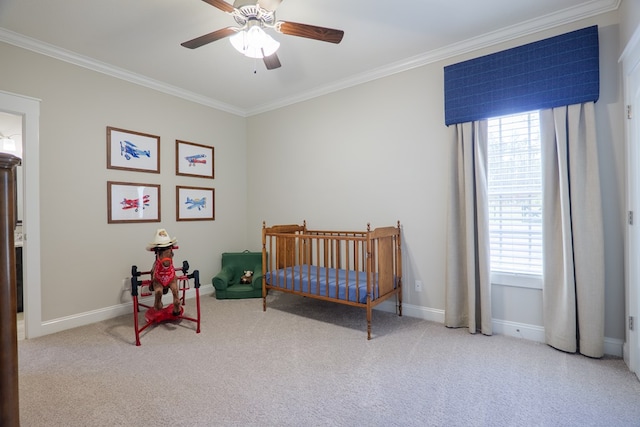5555 Boyette Rd, Hahira, GA 31636 - bedroom with crown molding, multiple windows, carpet floors, and baseboards